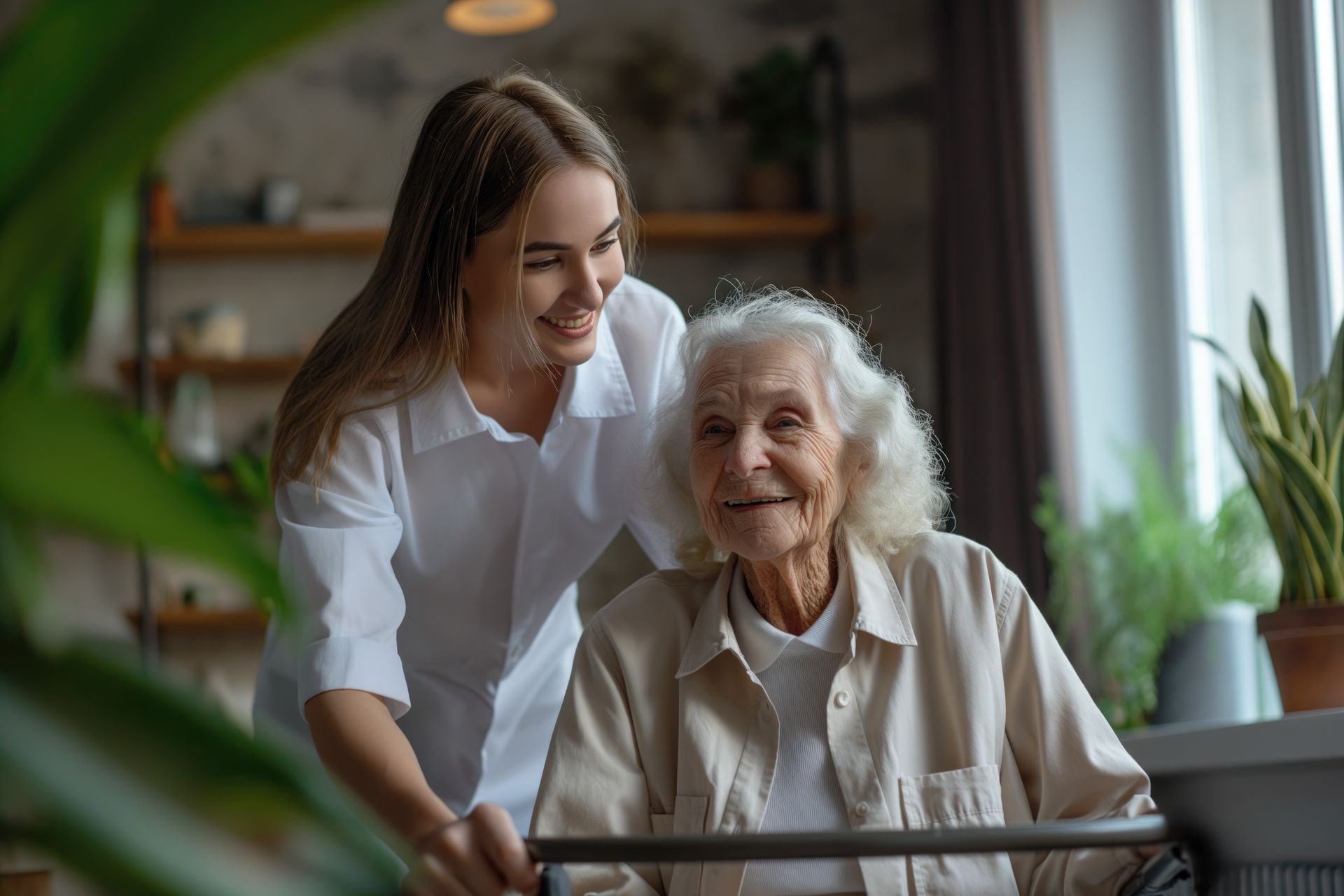 Therapist working with an elderly patient